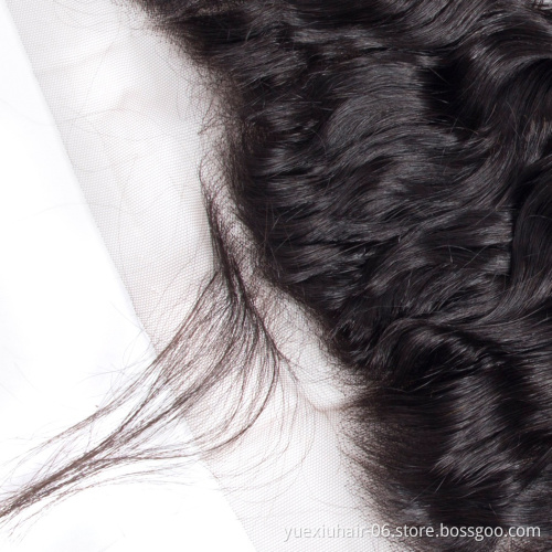 CELIE Unprocessed Water Wave Fronal 13x4 Nice Bleached Knots Lace Frontal Swiss Lace Hair Frontal